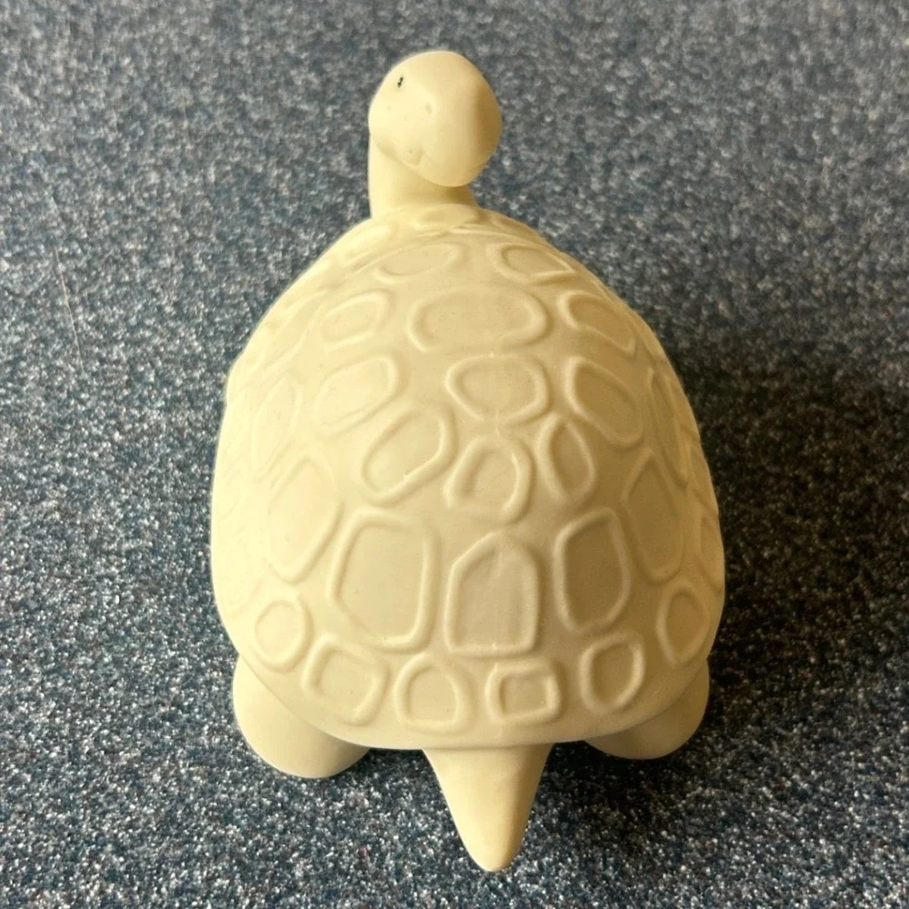 Vintage 1996 Department 56 Bisque Porcelain Turtle Figurine Cream Tortoise Decor